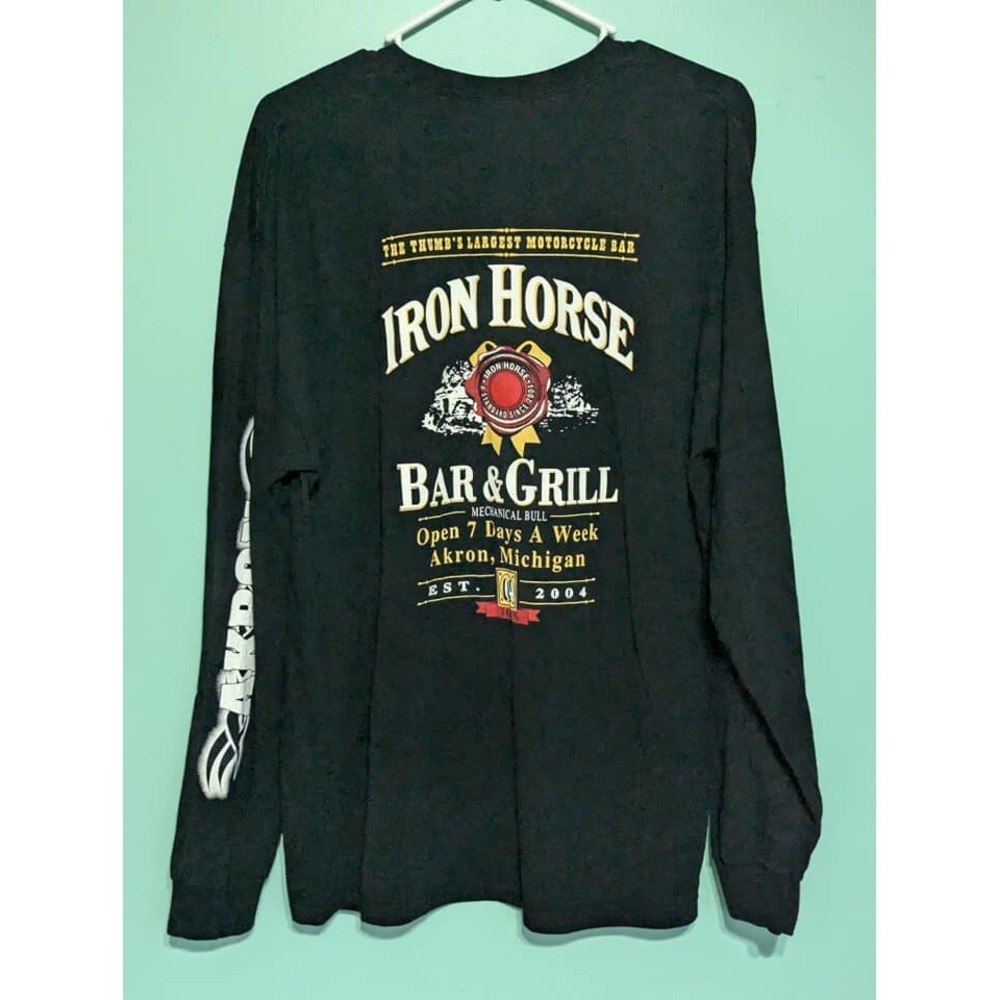 Iron Horse Bar and Grill Akron Michigan Long Sleeve Shirt Size XL VTG - Picture 8 of 10